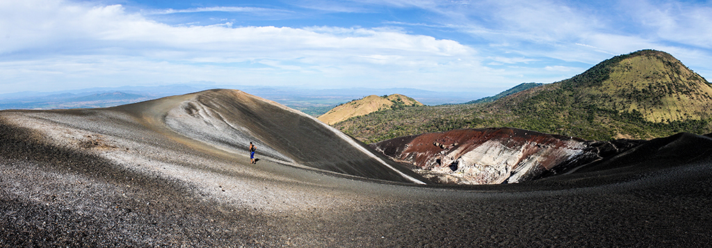 At Cerro Negro, a young active volcano, thrill-seekers can slide down its black ash slopes on a specially designed board.