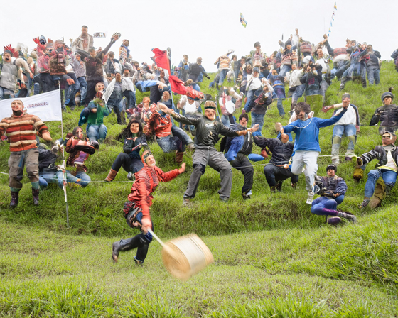 Cheese-rolling down the hill