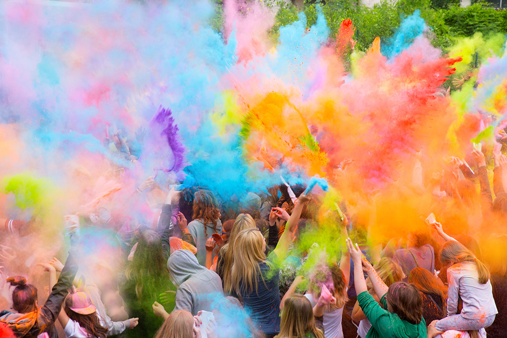 Holi - prominent Hindu celebrations and is famous for the playful tossing of colored